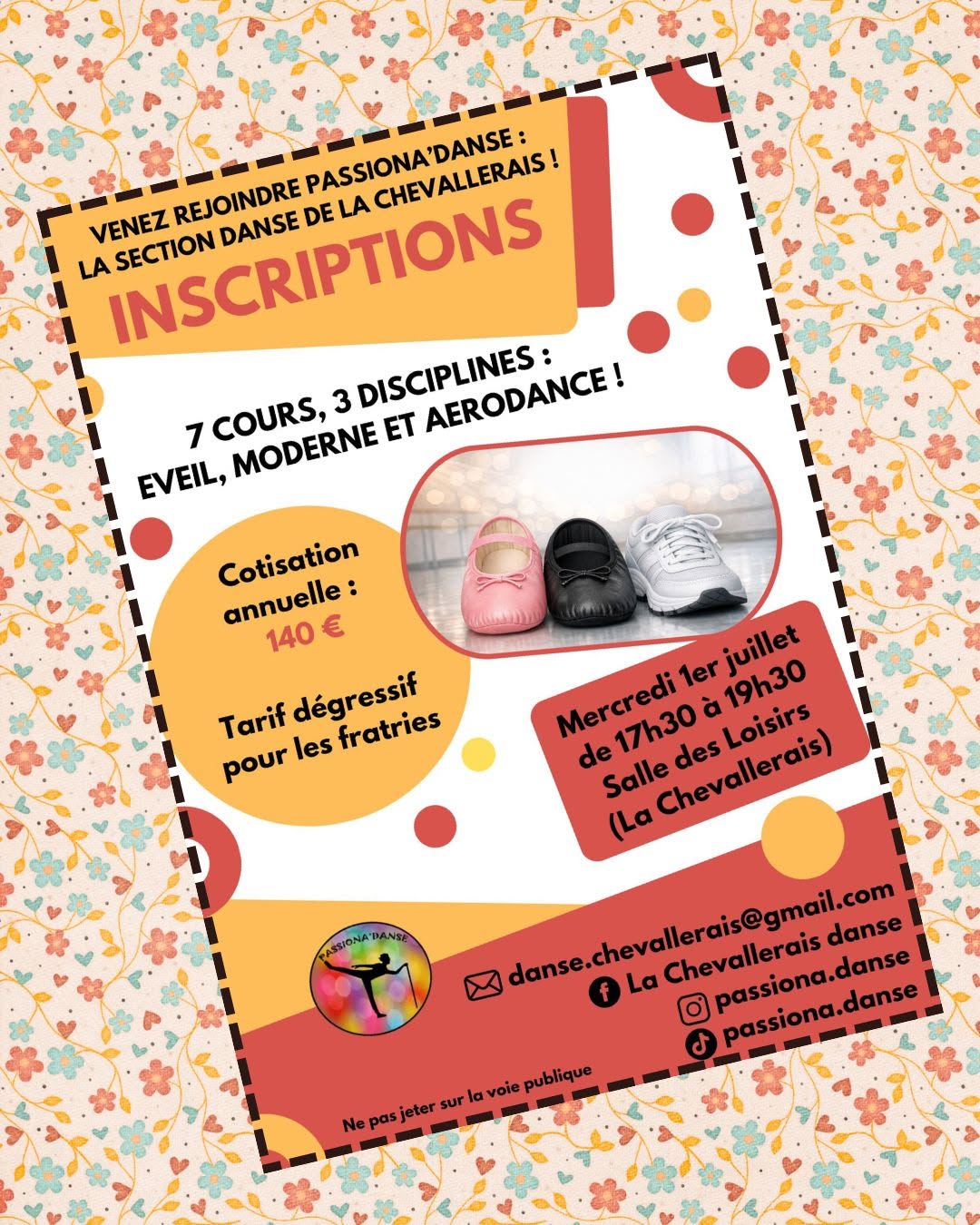 Inscriptions danse 2026-2027