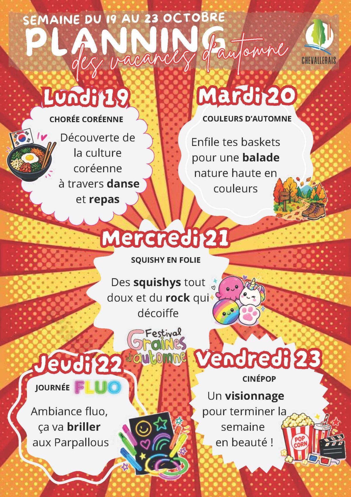 Programme des vacances au centre de loisirs
